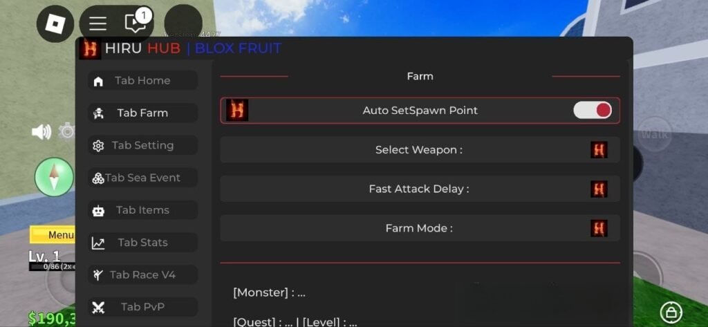 Blox Fruits: Auto Farm Lvl, Auto Quest, TP Script Copy